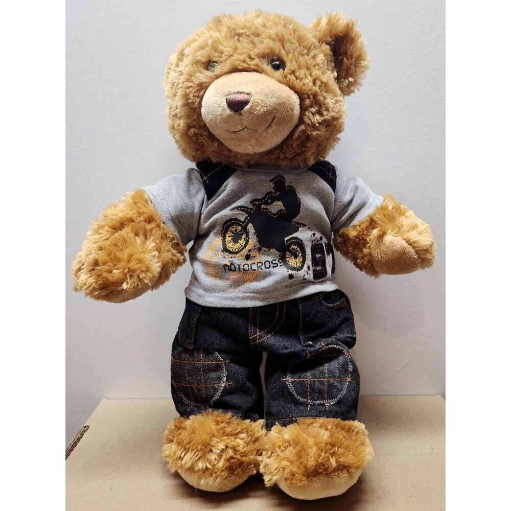 Build A Bear Workshop Teddy Bear Classic Stuffed Animal BAB Motocross Easter
